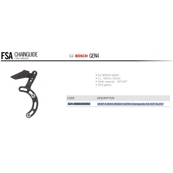 FSA láncvezető láncterelő E-bike Bosch Gen4 Gen5 G4 láncvonal 50 52 mm 32-42T EL357 324-0066000050 32400066000050