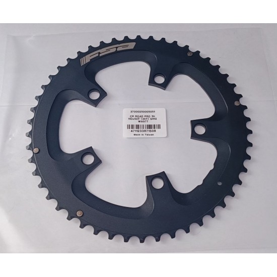 FSA lánctányér - lánckerék Road Pro 50T 110 BCD Shimano 12 sebesség 5 lukas 110x50 T fekete WA977 37000250005051