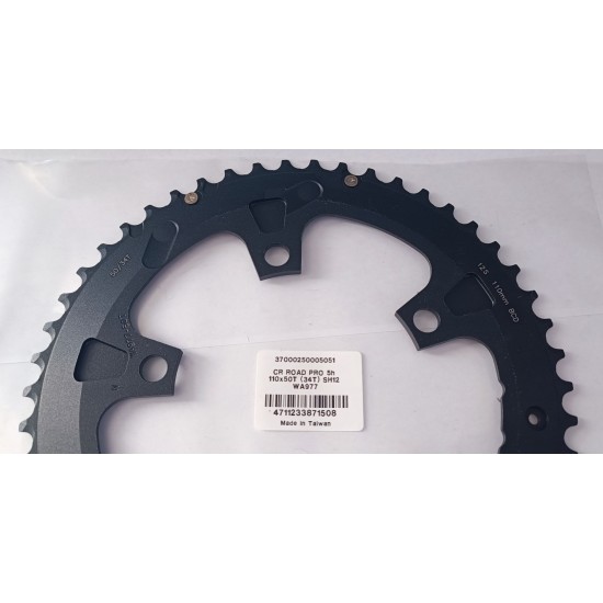 FSA lánctányér - lánckerék Road Pro 50T 110 BCD Shimano 12 sebesség 5 lukas 110x50 T fekete WA977 37000250005051