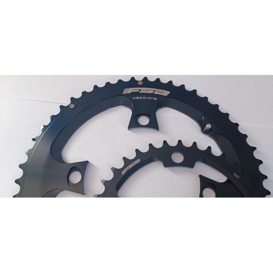 FSA lánctányér - lánckerék SL-K Powerbox ABS kit 110 BCD 50T és 34T Shimano SRAM N11 4 lyukas, csavaros WA399 WB139 fekete 37100070005011