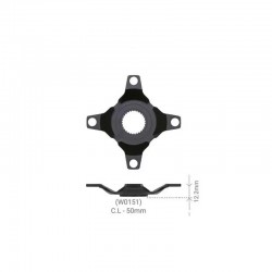 FSA hajtómű lánckerék kereszt, spider E-BIKE BOSCH GEN4 BCD 104 1x 12 s láncvonal 50 mm W0151 38000446000050
