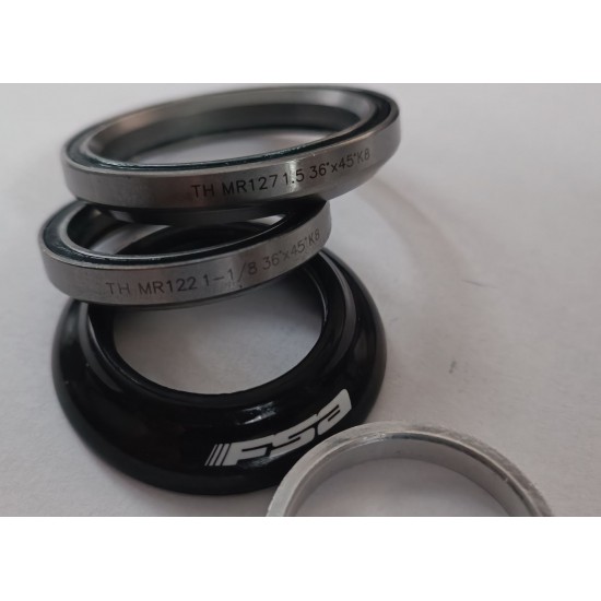FSA headset IS-2C/42/ACB 1 1/8 to 1.5 inch tapered integrated MR122 MR127, with 8.7mm carbon top cap