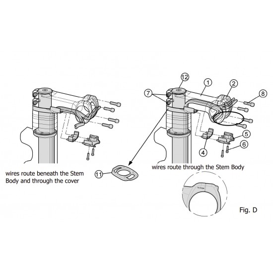 FSA NS SMR rejtett integrált kábelezésű kerékpár stucni, kormány szár