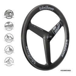 Vision kerékszett Metron 3 Spoke RB TLR Tubeless Ready felni fékes triatlon, időfutam karbon 3 küllős első kerék Vision kerékszett Metron 3 Spoke RB TLR Tubeless Ready felni fékes triatlon, időfutam karbon 3 küllős első kerék