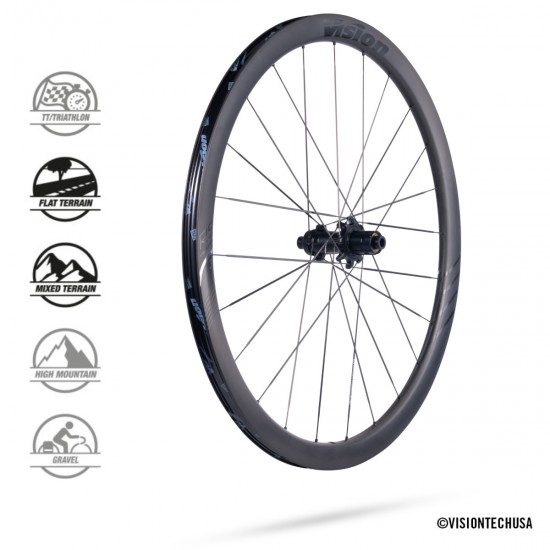 Vision kerékszett Metron 37 RS Disc TLR peremes, tárcsafékes országúti tubeless ready karbon kerék