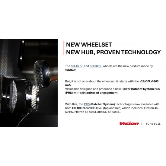 Vision kerékszett SC 45 SL Disc TLR peremes, tárcsafékes országúti tubeless ready karbon kerék