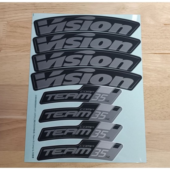 Vision sticker set for Team 35 Comp SL rim brake wheel (1 wheel)