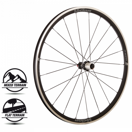 Vision kerékszett Trimax 30 országúti kerékpár kerék, felnifékes, ezüst színű fékfelület ( Shimano )