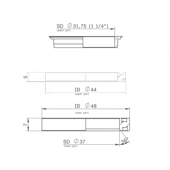 Canyon headset bearing kit, original spare IS44 / IS48 1 1/4 inch 35 × 44 × 5 37 × 48 × 7 mm 36° Inflite Ultimate Endurace Urban AL Commuter Roadlite
