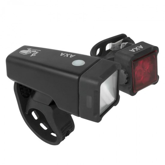 AXA bicycle light Niteline T4-R front and rear USB chargable ultralight and compact, road mtb, e-bike, trekking