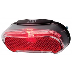 AXA kerékpár lámpa RIFF Battery Switch elemes hátsó LED-es, ultrakönnyű kompakt, 50 vagy 80 mm beépítési szélesség, mtb trekking e-bike, kapcsolóval