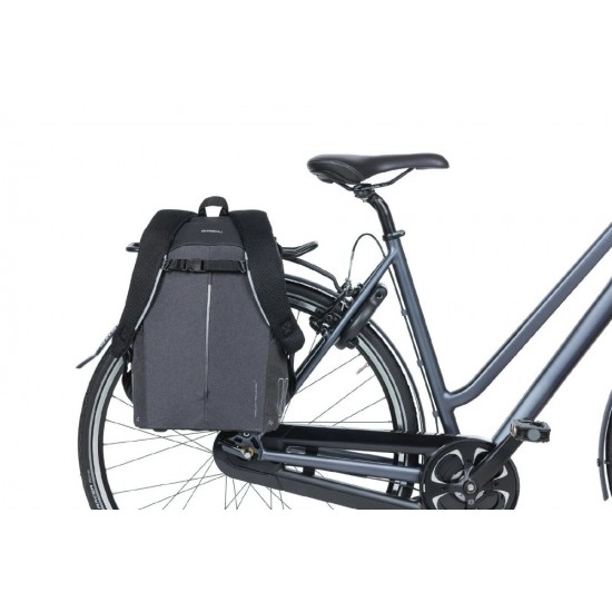 Basil backpack cycling B-Safe Commuter Nordlicht 13L Bicycle, USB port, laptop compartment, Graphite Black
