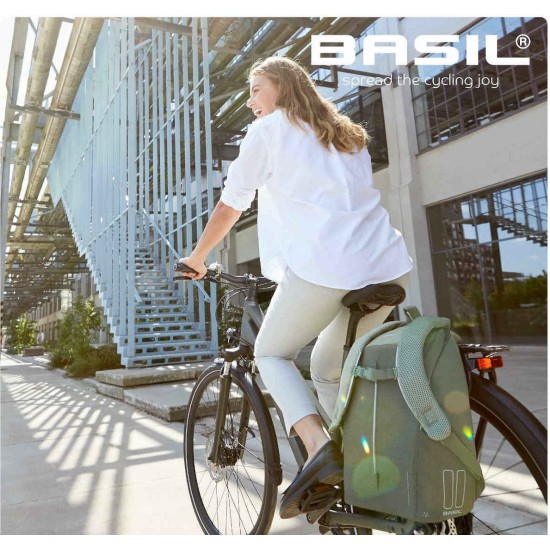 Basil backpack cycling B-Safe Commuter Nordlicht 13L Bicycle, USB port, laptop compartment, Graphite Black