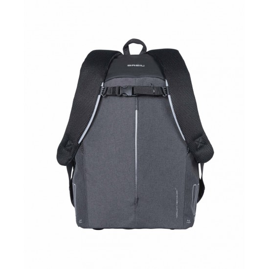 Basil backpack cycling B-Safe Commuter Nordlicht 13L Bicycle, USB port, laptop compartment, Graphite Black