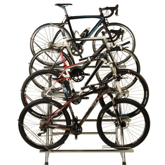 BICISUPPORT BS255+ kerékpár bemutató állvány, 4 kerékpárnak, 4 különböző szinten eltolva