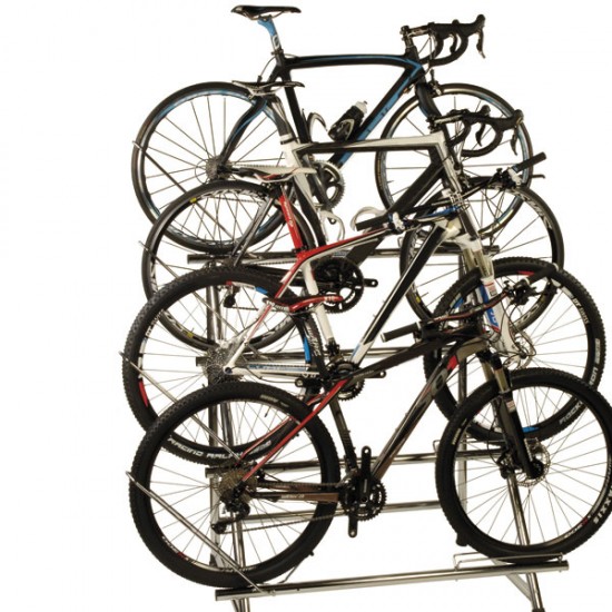 BICISUPPORT BS255+ kerékpár bemutató állvány, 4 kerékpárnak, 4 különböző szinten eltolva