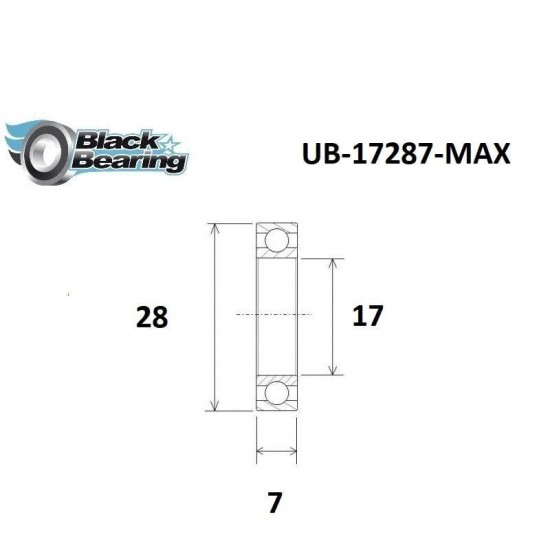 Black bearing csapágy váz forgáspont 17x28x7 mm MAX 17287 2RS UB-17287-MAX