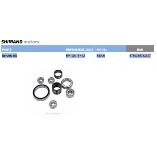Black Bearing e-bike service kit Shimano E8000 full set EM-001-SHIM