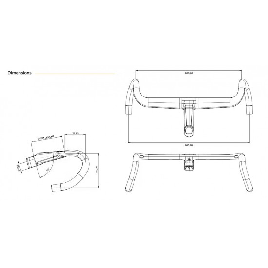 COLNAGO CC.01 CC01 Wide integrated carbon gravel bicycle drop handlebar, for C68 G4-X V4Rs V5Rs