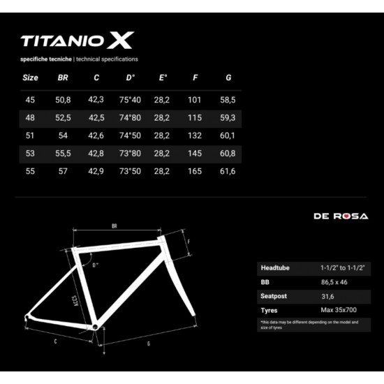 De Rosa Titanio X titán titanium országúti gravel adventure kerékpár tárcsafékes váz vázszett