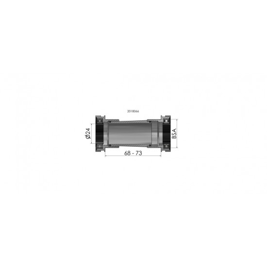 ELVEDES bottom bracket Thread Fit BSA mtb mountain bike 1.37 x 24 T 68 - 73 mm Shimano Hollowtech II 24 mm spindle 2018066