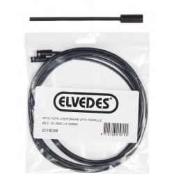ELVEDES bowden ház fitting fekete műanyag fék bowden vezető belső kábelezésű vázhoz záró kupakkal, 1m, 2db 2018098