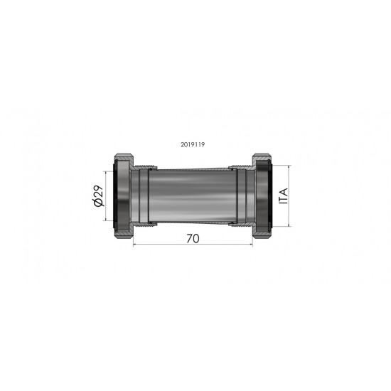 ELVEDES középcsapágy Thread Fit SRAM DUB ITA 36 x 24 olasz menetes országúti MTB 70 mm, 29 mm tengely 2019119