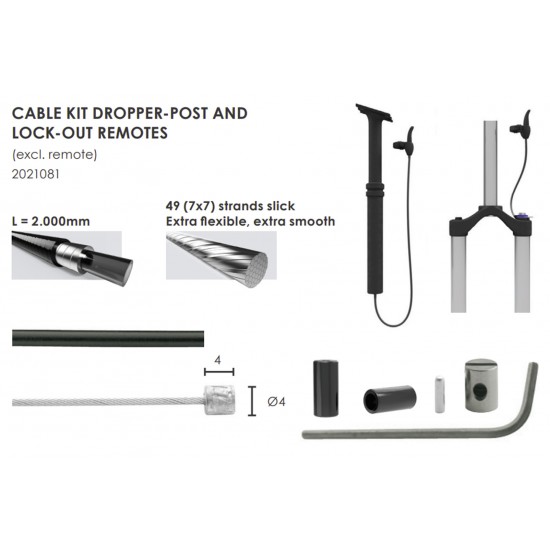 ELVEDES dedicated Dropper seatpost cable and housing set with fittings 2021081