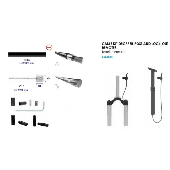ELVEDES dedicated Dropper Lock-out seatpost super flex cable and housing set with fittings 2024105