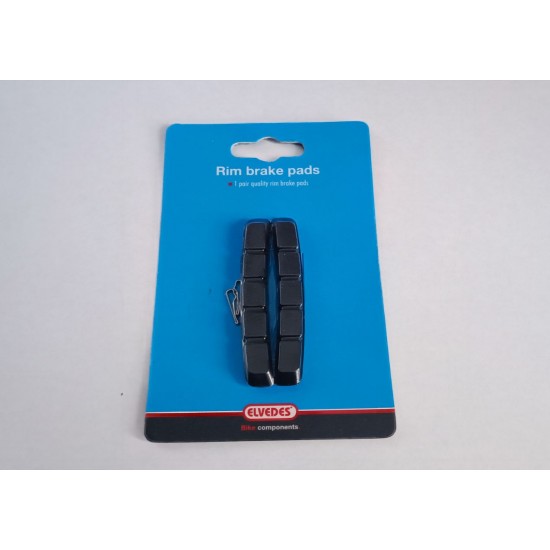 ELVEDES alloy rim brake pads for V-type brakes, 72 mm, with fixing pins 6805-CARD