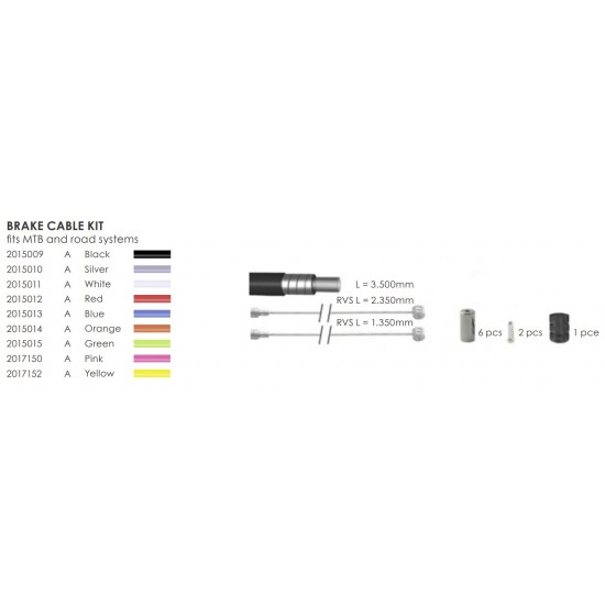 ELVEDES brake cable, inner outer, housing set, road mtb, WHITE, Shimano SRAM Campagnolo 2015011