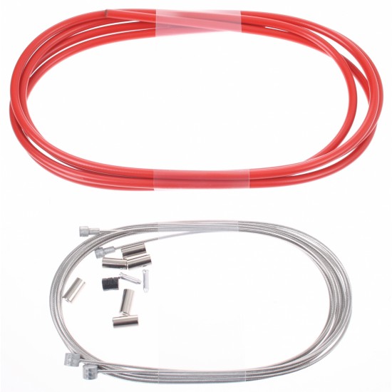 ELVEDES brake cable, inner outer, housing set, road mtb, RED, Shimano SRAM Campagnolo 2015012