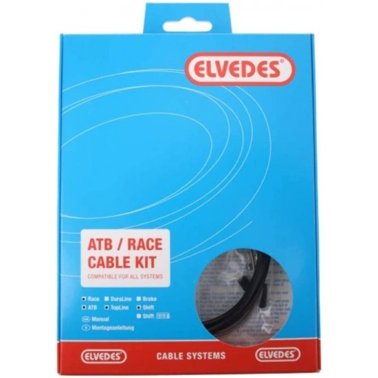 ELVEDES shift cable, inner outer, housing set, road mtb, BLACK, Shimano SRAM Campagnolo 2015002