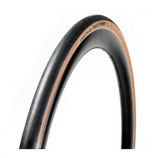 Goodyear kerékpár külső gumi országúti köpeny Eagle Sport 700C x 25 mm hajtogatós fekete / barna oldalfalú 60 tpi