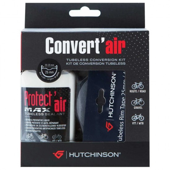 Hutchinson Convert Air tubeless átalakító kit szett szelep 2x 120 ml tömítő folyadék, szalag, szerszám, 2 kérékhez