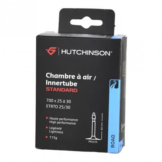 HUTCHINSON kerékpár gumi belső Standard 700x25-30 622 országúti, könnyű, defektálló, presta 60 mm szelep CV658081 HUTCHINSON kerékpár gumi belső Standard 700x25-30 622 országúti, könnyű, defektálló, presta 60 mm szelep CV658081