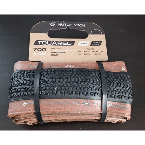 HUTCHINSON kerékpár gumi külső Touareg Hardskin Tubeless Ready gravel 700x40 belsős hajtogatós barna oldalfalú 40-622