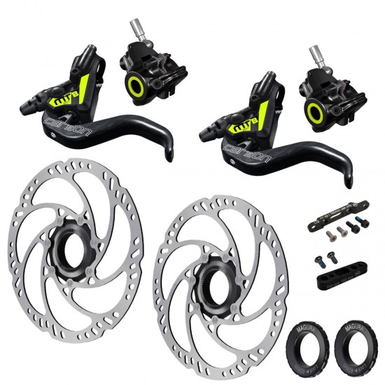 Magura tárcsafék szett MT 8 SL Superlight hidraulikus komplett tárcsa fék szett, első és hátsó 160 mm tárcsákkal flatmount adapterek 2701632