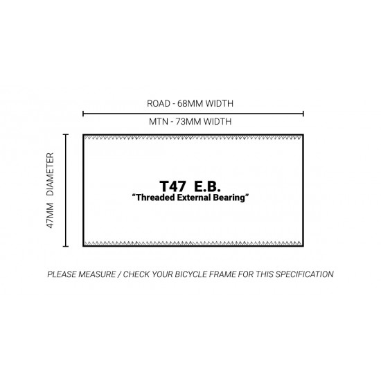 Praxis bottom bracket ceramic T47 outer OB M24 24 mm Shimano Hollowtech II spindle 47 x 68 - 73 mm 47-5001