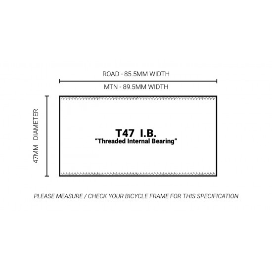 Praxis középcsapágy T47 inner IB belső M24 24 mm Shimano Hollowtech II tengely 47 x 85.5 mm 47-3800