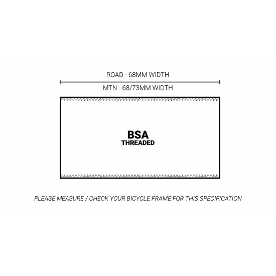 Praxis bottom bracket BSA english thread M24 24 / 22 mm spindle 68 - 73 mm, steel bearings, road / mtb, 68-0301