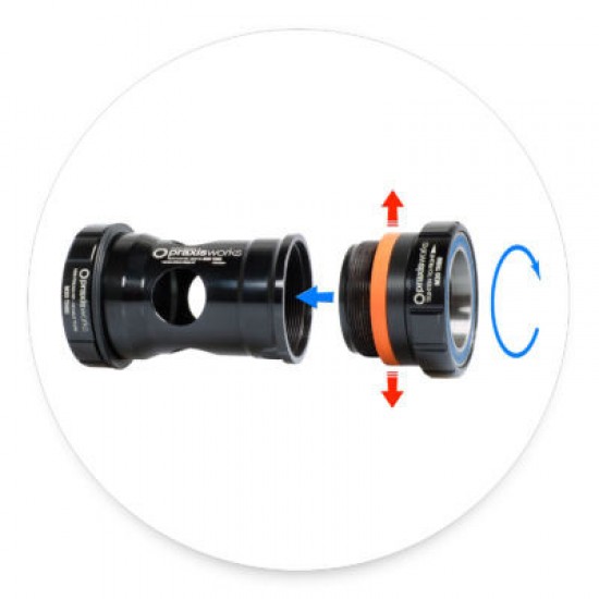 Praxis bottom bracket BB30 PF30 68mm road frame Shimano 24 mm Hollowtech II spindle, steel bearing 68-3001R