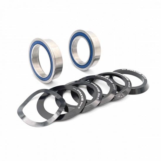 Praxis középcsapágy M30 30 / 28 mm tengely 41 x 86.5 89.5 92 mm BB86 / BB90 / BB92 / DH 104.5 / DH 107, acél csapágyak