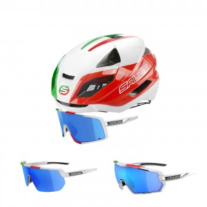 SALICE LEVANTE ITA 100 évfordulós kerékpáros bukósisak és 020 022 023 napszemüveg kombó, csomag ajánlat