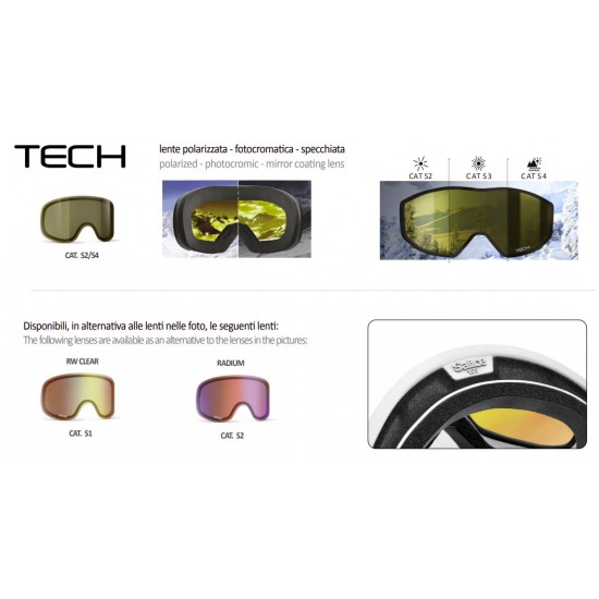 SALICE 101 TECH polárszűrős és fotokromatikus, fényre sötétedő lencse síszemüveg, snowboard szemüveg