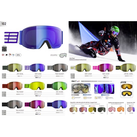 SALICE 102 DAF (nem tükör foncsoros lencse) OTG (szemüvegre vehető) síszemüveg, snowboard szemüveg