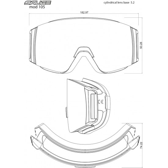 SALICE 105 DARWF OTG (szemüvegre vehető) síszemüveg, snowboard szemüveg