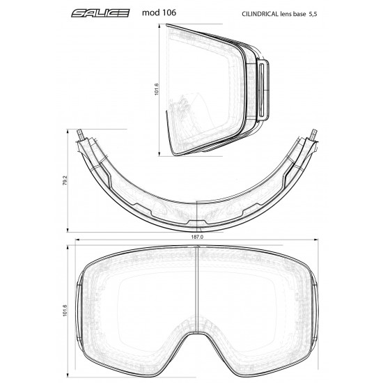 SALICE 106 DARWF OTG (szemüvegre vehető) síszemüveg, snowboard szemüveg