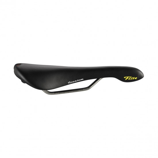 Selle Italia nyereg FLITE 1990 klasszikus fekete bőr L1 146 x 280 mm méret, Ti316 pálcás