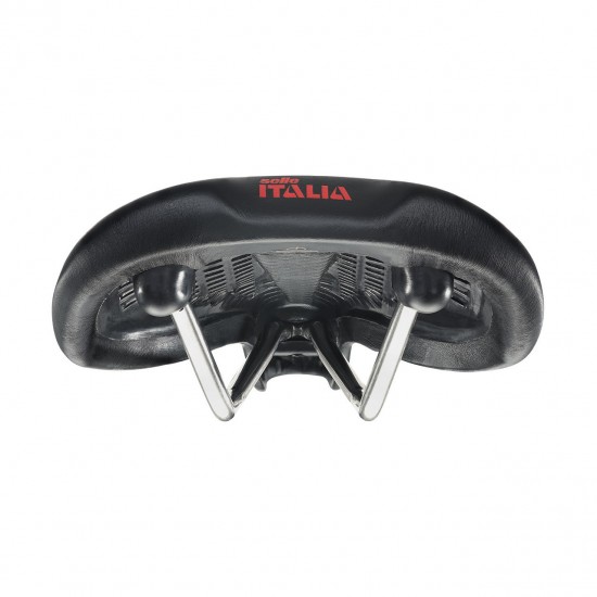 Selle Italia nyereg FLITE 1990 klasszikus fekete bőr L1 146 x 280 mm méret, Ti316 pálcás
